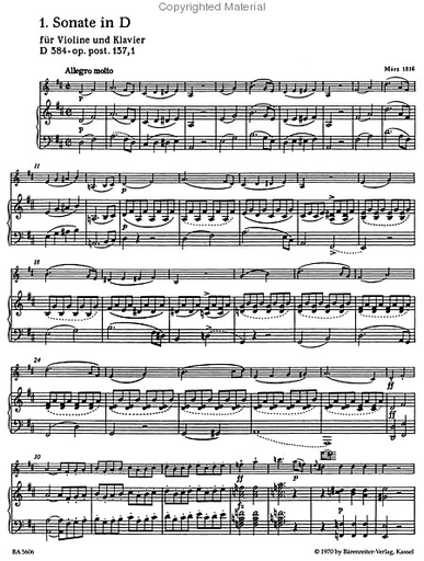 Schubert, Franz.: Three Sonatas op. 137, #1-3 (violin & piano) Barenreiter