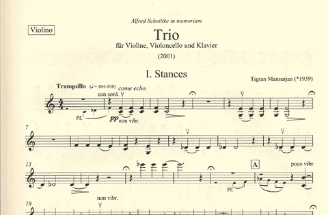 Mansurjan, T.: Trio (violin, cello, and piano)
