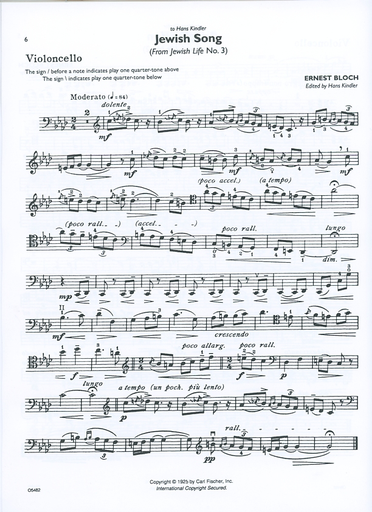 Bloch: Music for Cello & Piano FISCHER