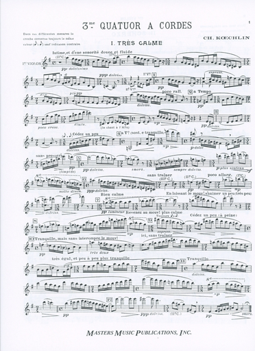Koechlin, Charles: Quartet No. 3 (string quartet)