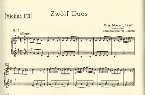 Mozart, W.A.: 12 Easy Duets K.487 (2 violins)