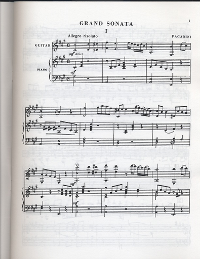 Paganini, Niccolo: Grand Sonata for Guitar and Piano with Accompanying Violin