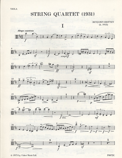 Britten, Benjamin: String Quartet in D major (1931)
