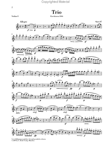 Beethoven, L. van (Voss, ed.): Trio in C Major, Op.87, urtext (2 Violins and Viola)