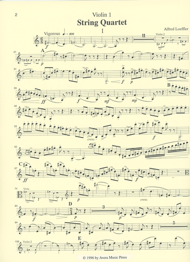 Loeffler, Alfred: String Quartet (score and parts)