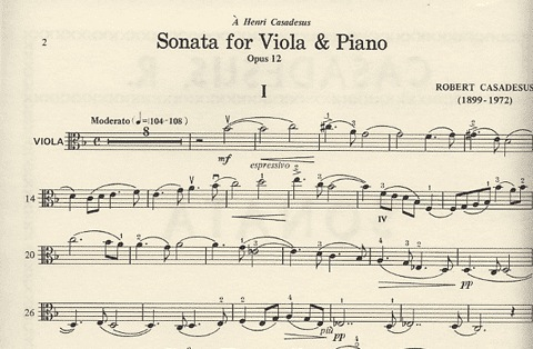 Casadesus, Robert: Sonata Op.12 (viola & piano)
