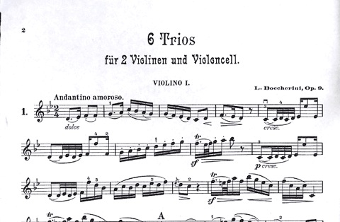 Boccherini, L.: Trio Op.9 (2 violins & cello)