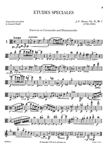 Mazas, J.F. (Mogill): Etudes Speciales, Op.36, Bk.1 (viola)