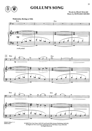 Lord of the Rings Instrumental Solos (Cello, CD, Piano) Alfred