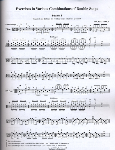 Vamos, Roland: Exercises for the Viola in Various Combinations of Double Stops