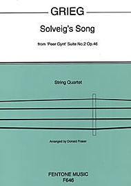 Grieg, Edvard (Fentone Series): Solveig's Song from Peer Gynt (string quartet)