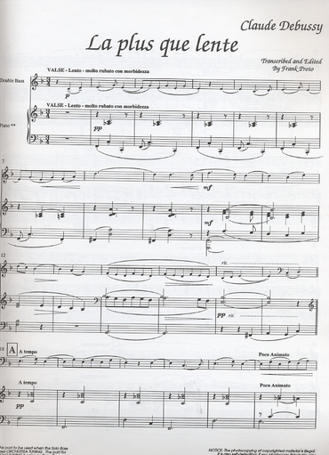 Debussy, Claude: Plus Que Lent (bass & piano)