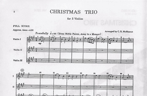 McManus, C.R.: Christmas Trio (3 violins) score & parts