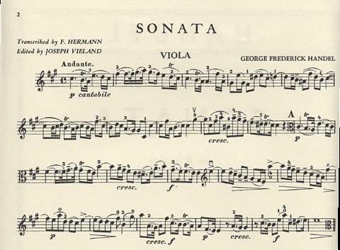Handel, G.F.: Sonata in A Major (viola & piano)