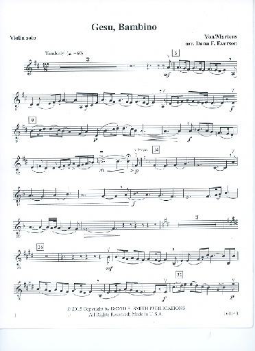 Yon/Martens (Everson, D. arr): Gesu Bambino, Level 3 (violin)