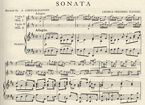 Handel, G.F.: Sonata in D (2 violins & piano)