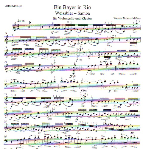 Thomas-Mifune, Werner: Ein Bayer in Rio Weissbier-Samba (cello & piano)