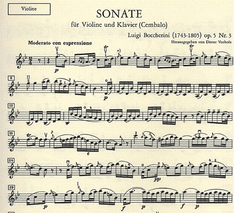 Boccherini, Luigi: Sonata Op.5#3 in Bb (violin & piano)