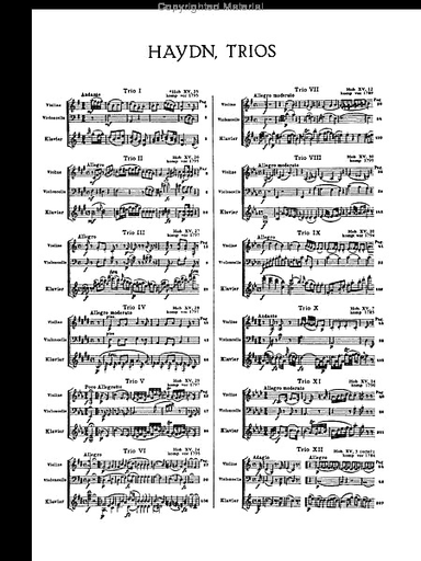 Haydn, F.J.: Piano Trios Vol.2,#7-12 Kalmus edition (violin, Cello, Piano)