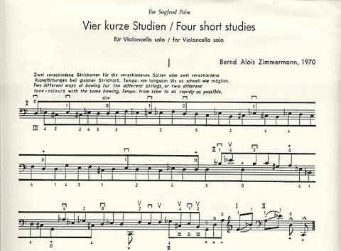 Zimmerman, Bernd Alois: 4 Studies (cello solo)