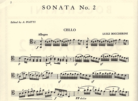 Boccherini, Luigi (Piatti): Sonata #2 in C (cello & piano) IMC