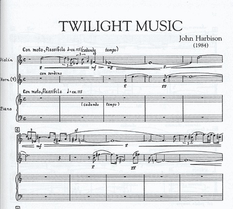 Harbison, John: Twilight Music (horn, Violin, Piano)