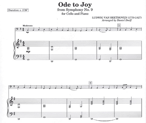 Beethoven, L.van: Ode to Joy (cello & piano)