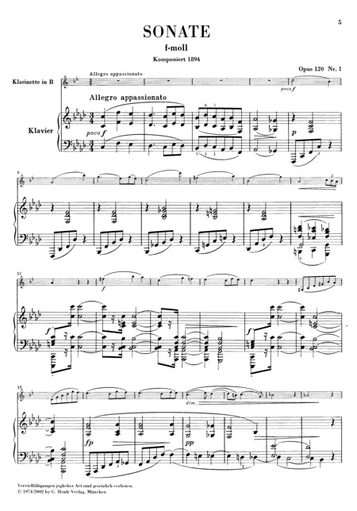 Brahms, J. (Behr): Sonatas for Piano & Viola (clarinet) Op.120, No. 1 and 2 (viola & piano)