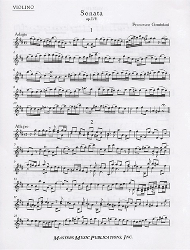 Geminiani, Francesco: Sonata Op.1#4 d (violin & piano)