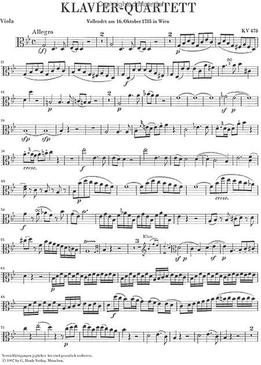 Mozart, W.A. (Herttrich, ed.): Piano Quartets, KV. 478 and KV. 493, urtext (violin, viola, cello, and piano)