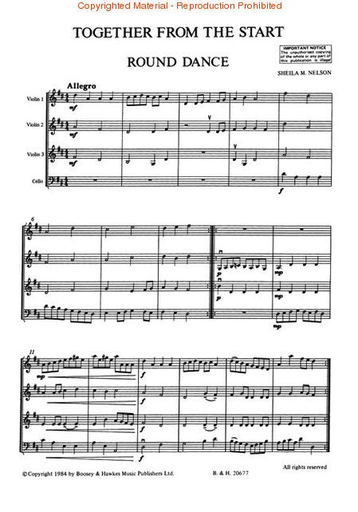 Nelson, S.: Together from the Start (3 violins & cello)