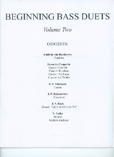 Ludwin, Norman: Beginning Bass Duets (Bach, Beethoven, Couperin, Telemann) Vol. 2