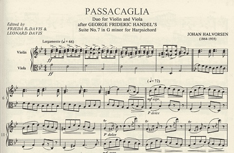 Handel-Halvorsen: Passacaglia (Violin & Viola)