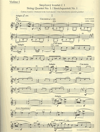 Janacek, Leos: String Quartet No. 1 (Tolstoy's Kreutzer Sonata) Barenreiter