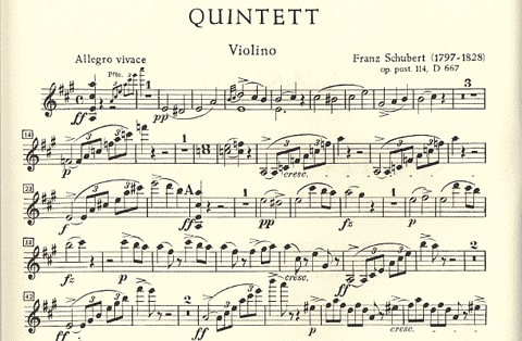 Schubert, F.: "Trout" Quintet Op.114 (piano, violin, viola, cello, bass)