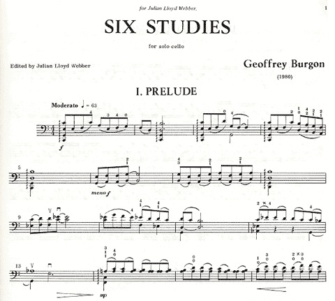 Burgon, Geoffrey: Six Studies for Solo Cello