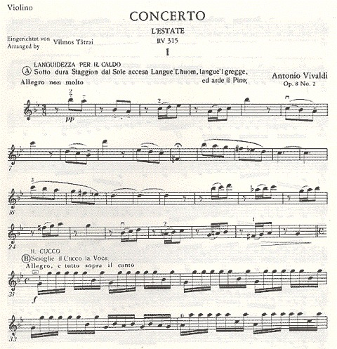Vivaldi, A.: ''Summer'' from 4 Seasons Op.8/1 (violin & piano)