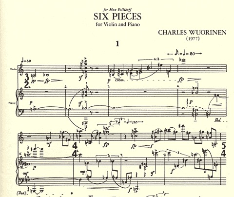 Wuorinen, C.: Six Pieces (violin & piano)