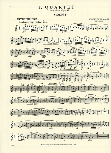 Schumann, Robert: Three Quartets Op.41 (string quartet)