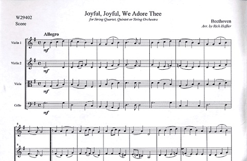 Beethoven (Heffler): Joyful, Joyful, We Adore Thee-Ode to Joy (string quartet)
