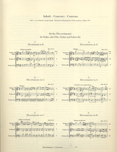 Haydn, F.J.: Six Divertimenti (violin, viola, and cello)