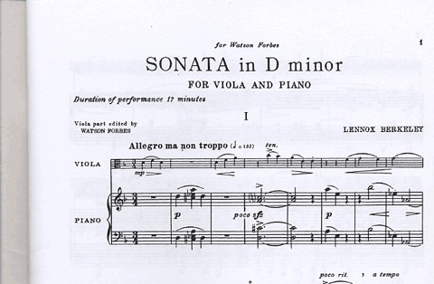 Berkeley, Lennox.: Sonata Op.22 in D minor (viola & piano)