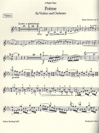 Chausson, Ernest: Poeme Op.25 (violin & piano)