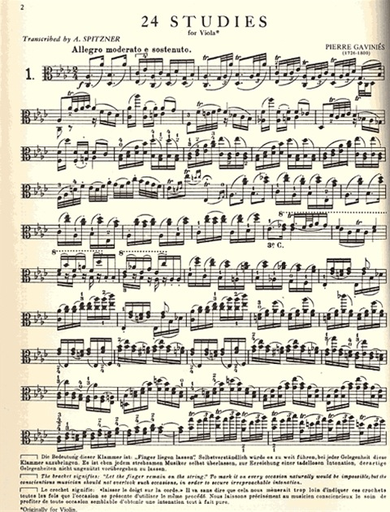 Gavinies, Pierre: 24 Studies for Viola