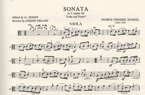 Handel, G.F. (Jensen-Vieland): Sonata in C Major (Viola & Piano)