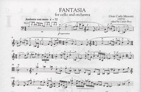 Menotti, Giancarlo: Fantasia (cello & piano)