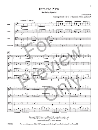 Revell: Into the New (string quartet) Latham