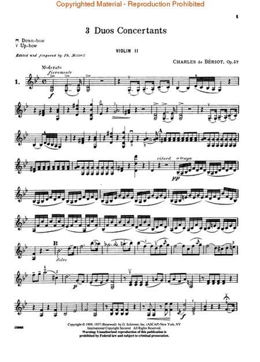 De Beriot, C.A. (Mittell): Three Duos Concertants, Op.57 (two violins)