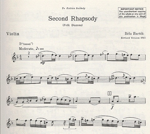 Bartok, B.: Second Rhapsody (violin & piano)