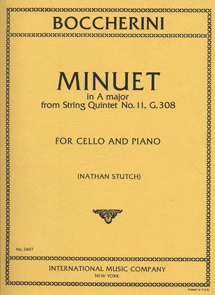 Boccherini, Luigi: Minuet in A major from String Quintet No.11 (cello & piano)